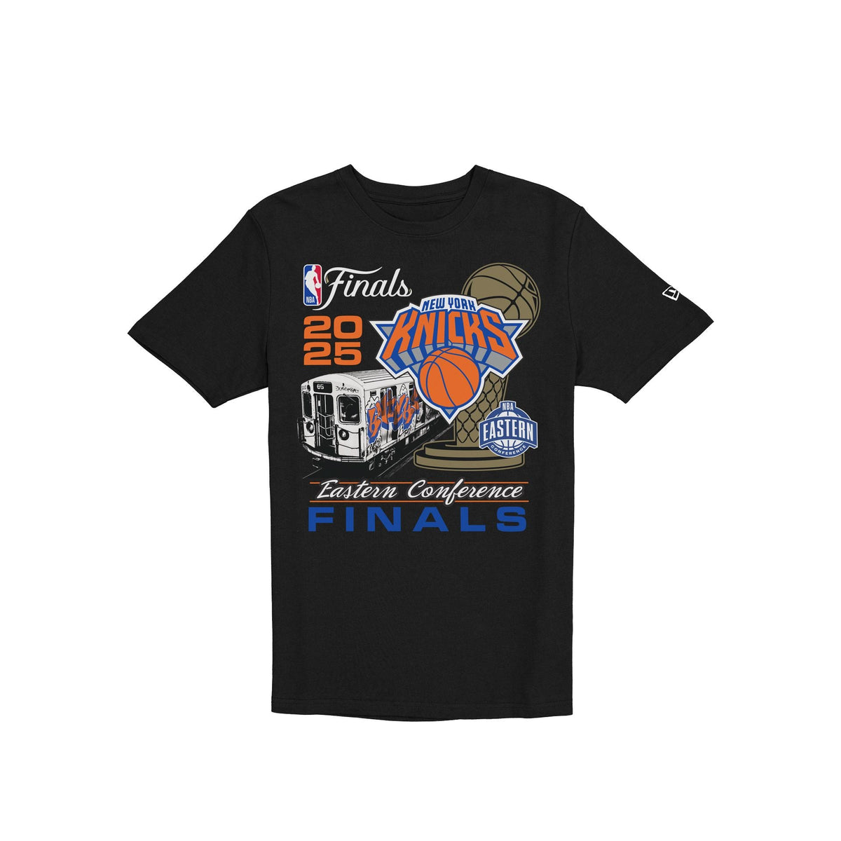 New York Knicks 2025 NBA Eastern Conference Finals Black T-Shirt