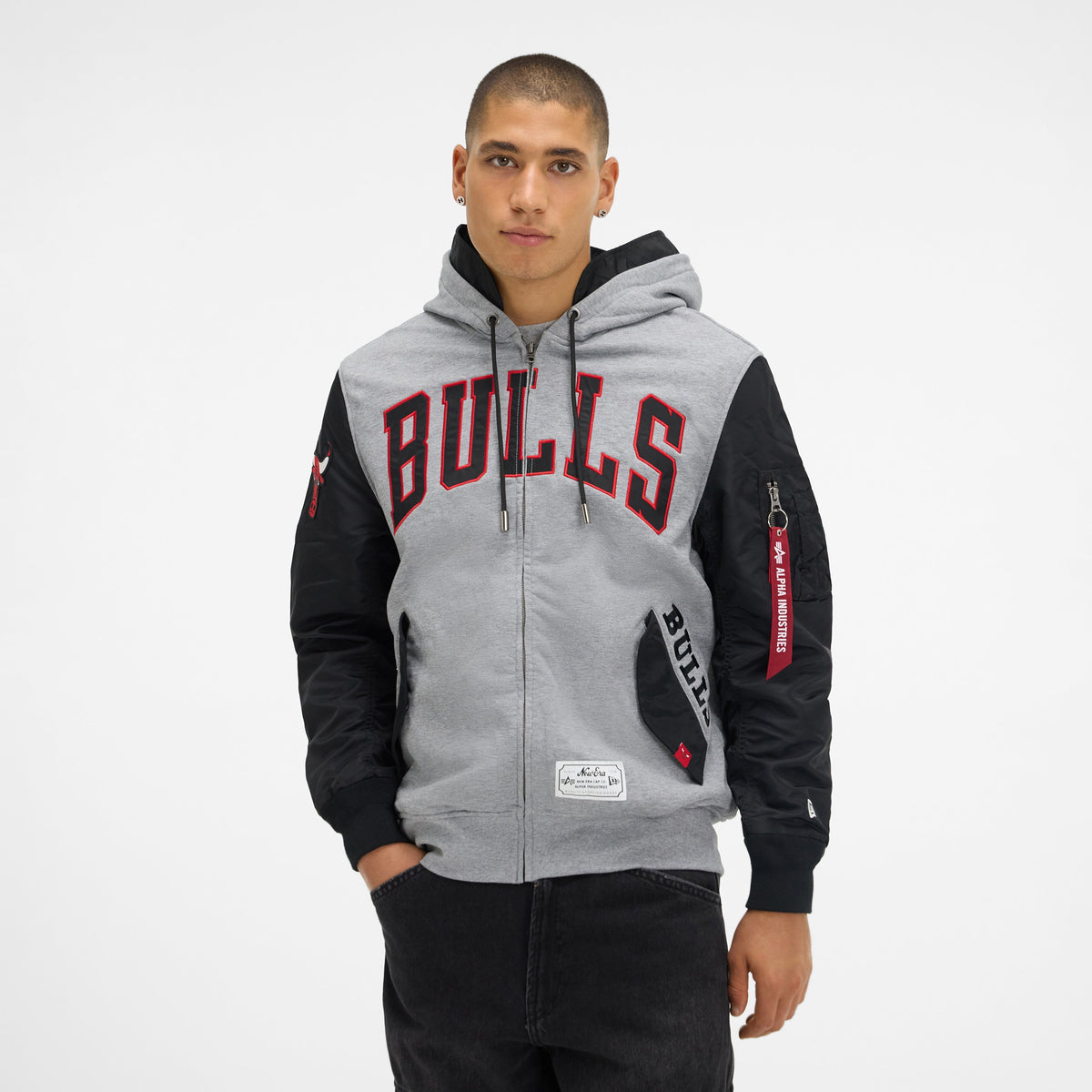 Alpha Industries x Boston Celtics Gray MA-1 Full Zip Fleece Jacket