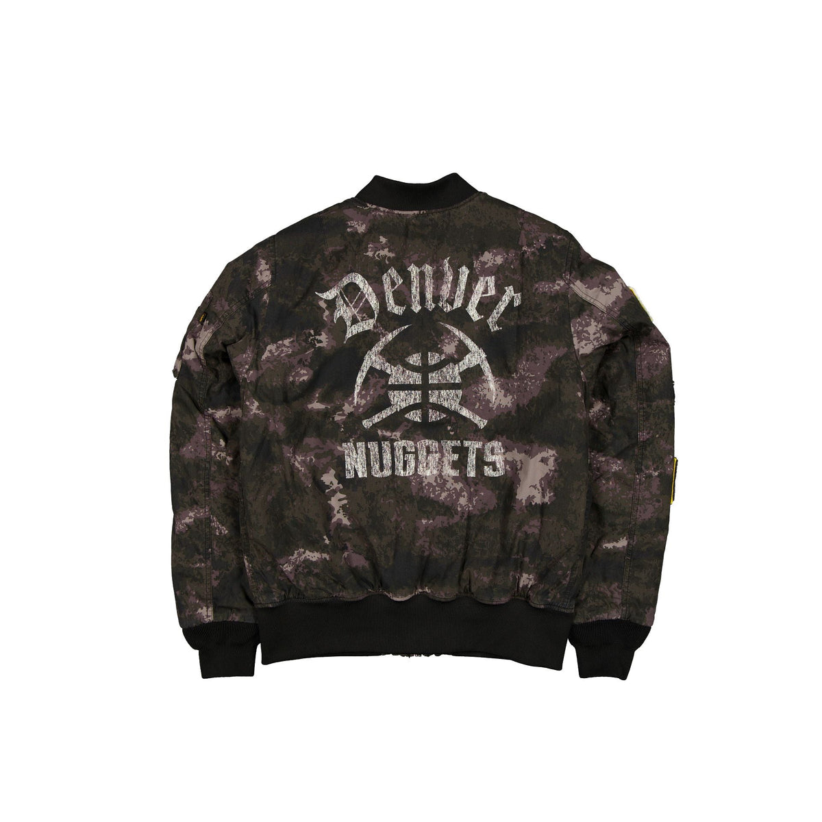 Alpha Industries x Denver Nuggets Black Camo MA-1 Bomber Jacket