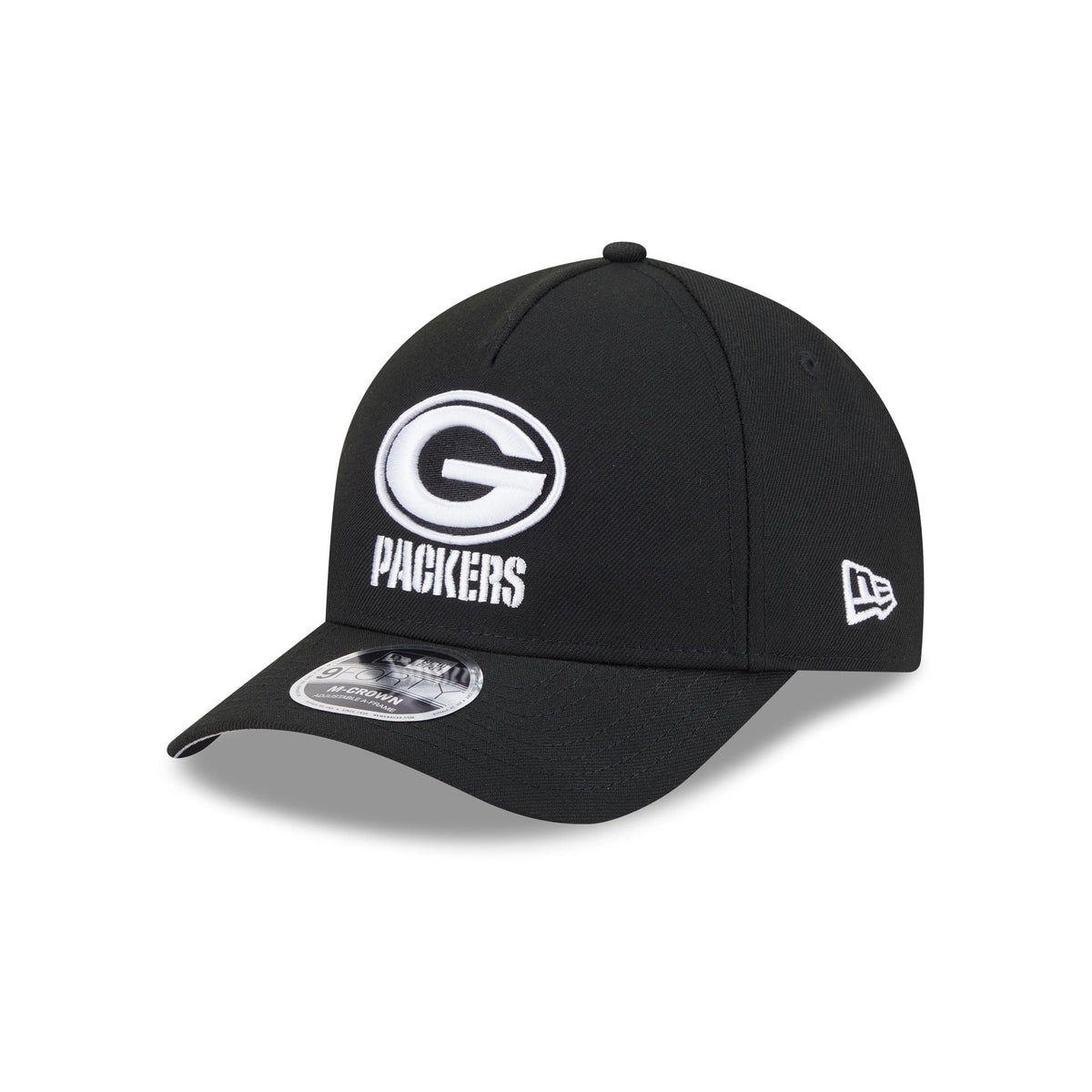 Green Bay Packers Black & White 9FORTY M-Crown A-Frame Snapback Hat