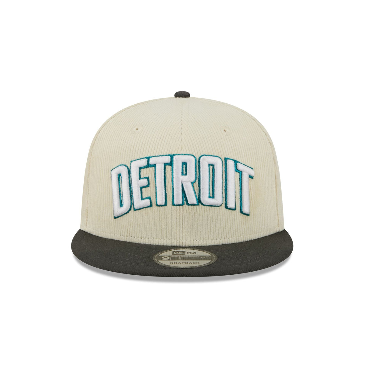 Detroit Pistons 2025 City Edition Chrome White Corduroy 9FIFTY Snapback Hat