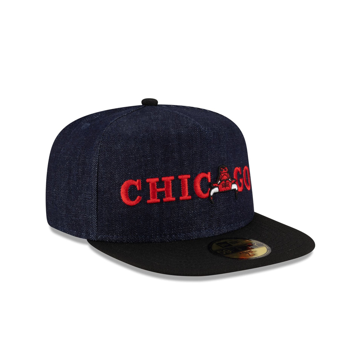 Chicago Bulls Navy Denim 59FIFTY A-Frame Fitted Hat