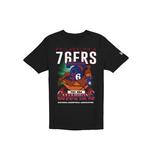 Philadelphia 76ers Hardwood Classics 1983 Champions Black T-Shirt