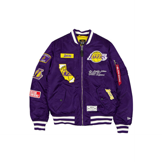 Alpha Industries x Los Angeles Lakers Purple MA-1 Bomber Jacket