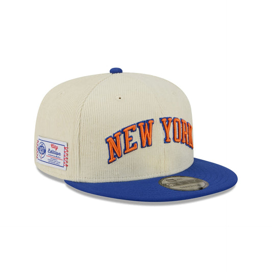 New York Knicks 2025 City Edition Chrome White Corduroy 9FIFTY Snapback Hat