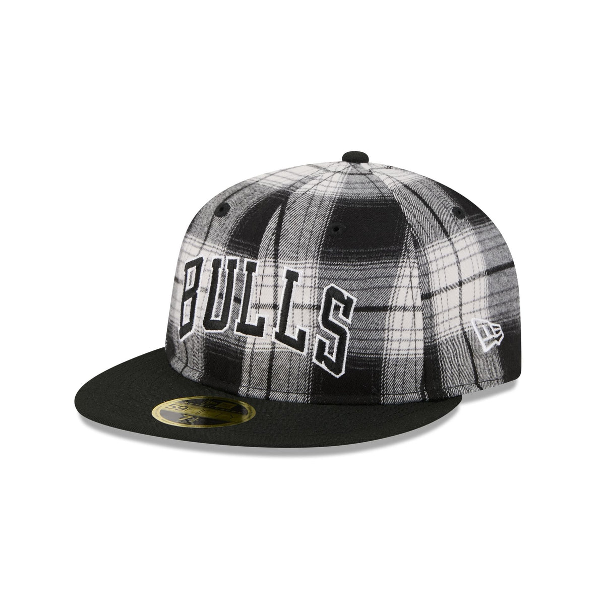Chicago Bulls Grunge Plaid Retro Crown 59FIFTY Fitted Hat
