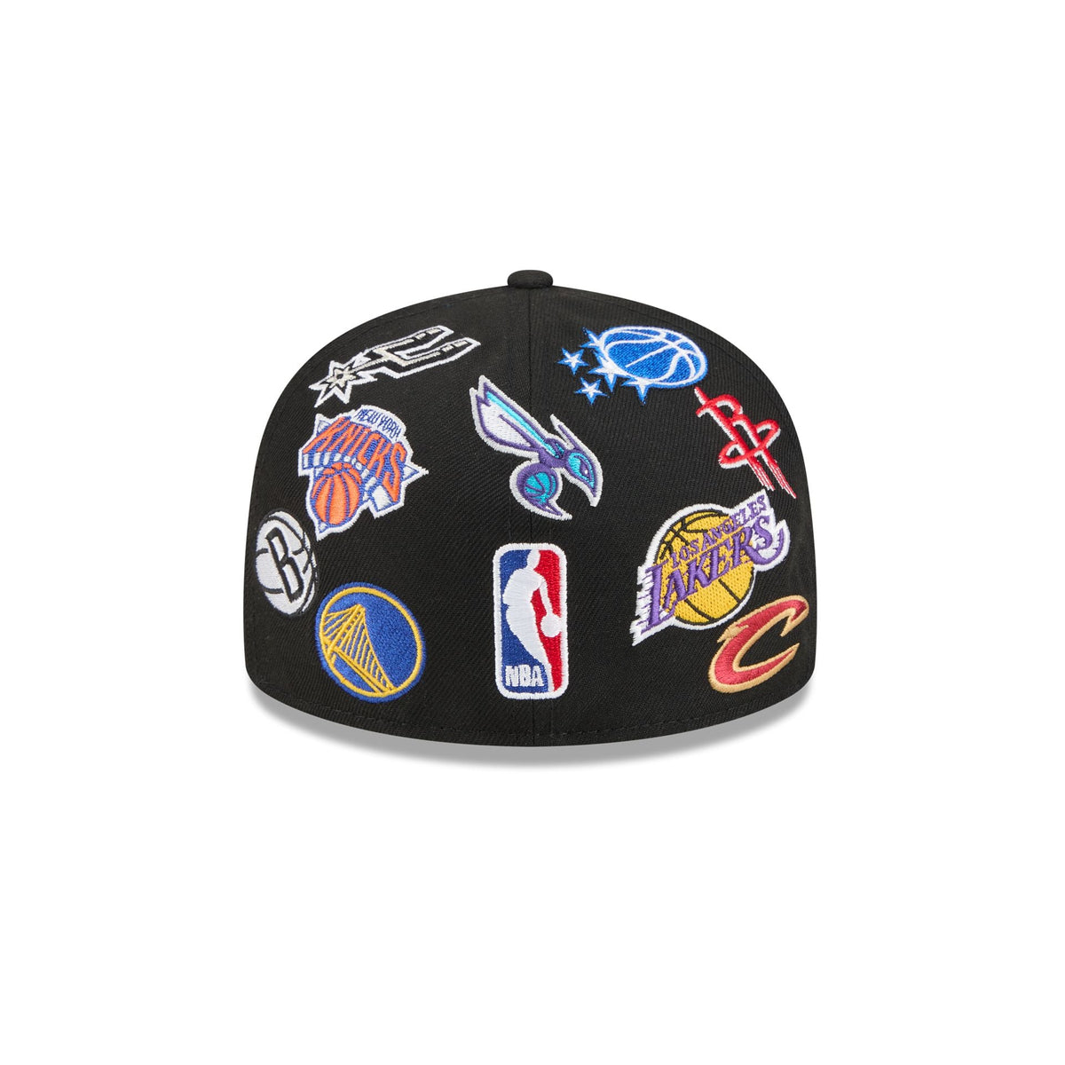 NBA All Over Logo Black 59FIFTY Fitted Hat