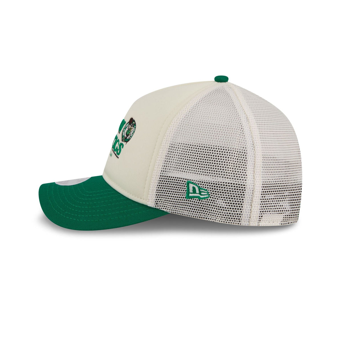 Boston Celtics Retro Chrome Women's White 9FORTY M-Crown A-Frame Trucker Hat