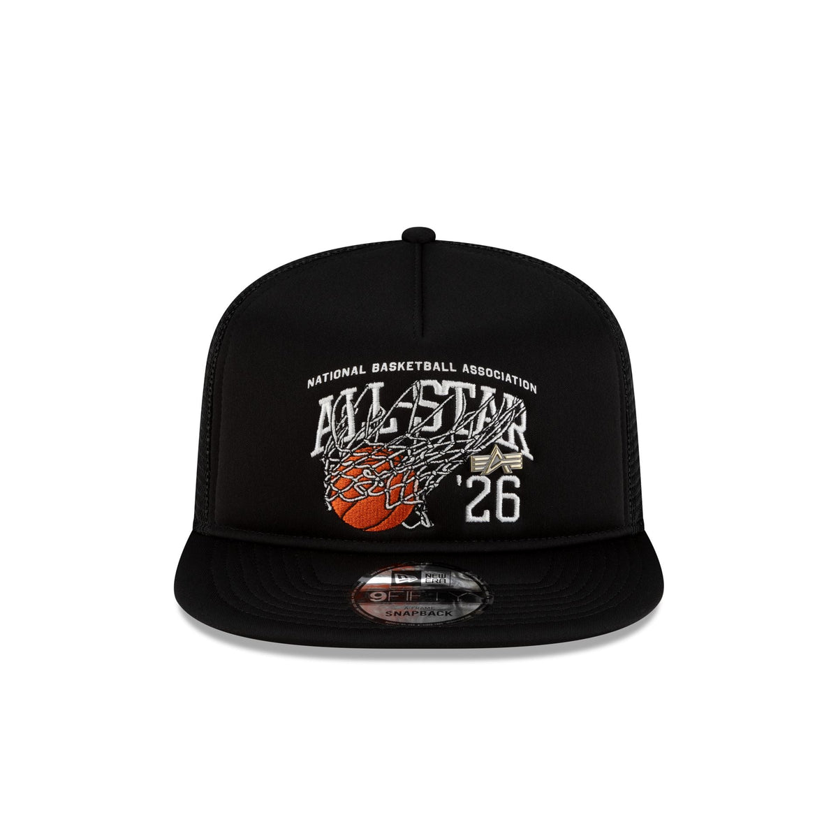 Alpha Industries 2026 NBA All-Star Game Black 9FIFTY A-Frame Trucker Hat
