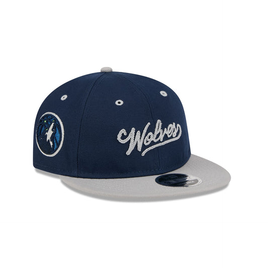 Minnesota Timberwolves Chainstitch Script Retro Crown 9FIFTY Snapback Hat