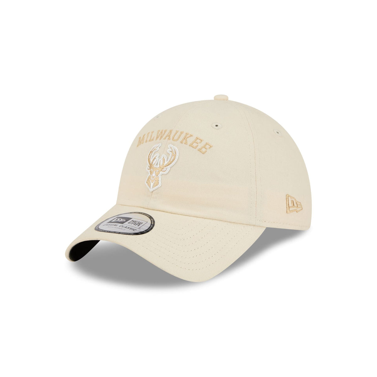 Milwaukee Bucks Team Logo Cream Casual Classic Adjustable Hat
