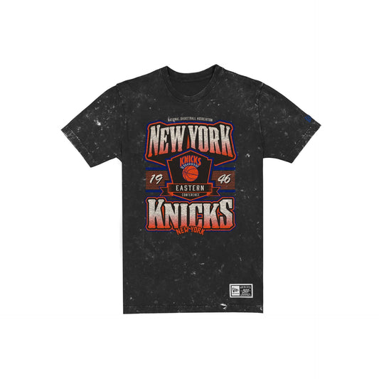 New York Knicks Throwback Washed Graphic Black T-Shirt