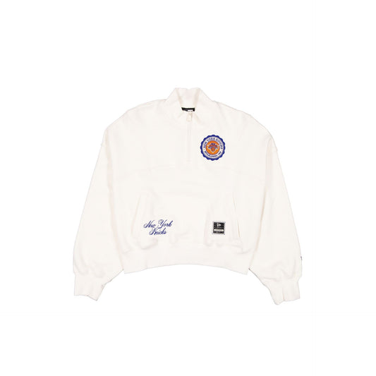 New York Knicks Women's Chrome White Quarter Zip