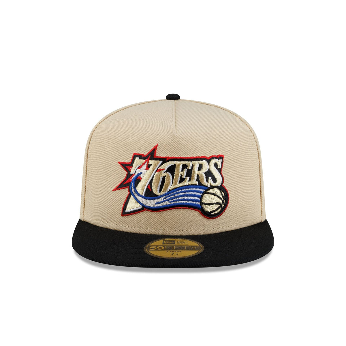 Philadelphia 76ers Hardwood Classics 2000s Gold 59FIFTY A-Frame Fitted Hat